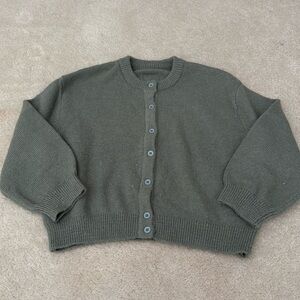 NOWT Daily Drills DD GREEN Button Up Sweater Cardigan XS/S